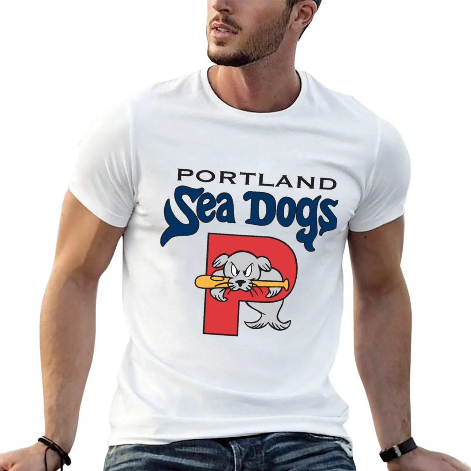 Portland Sea Dogs T-Shirt cheap stuff blue archive funny t shirts men