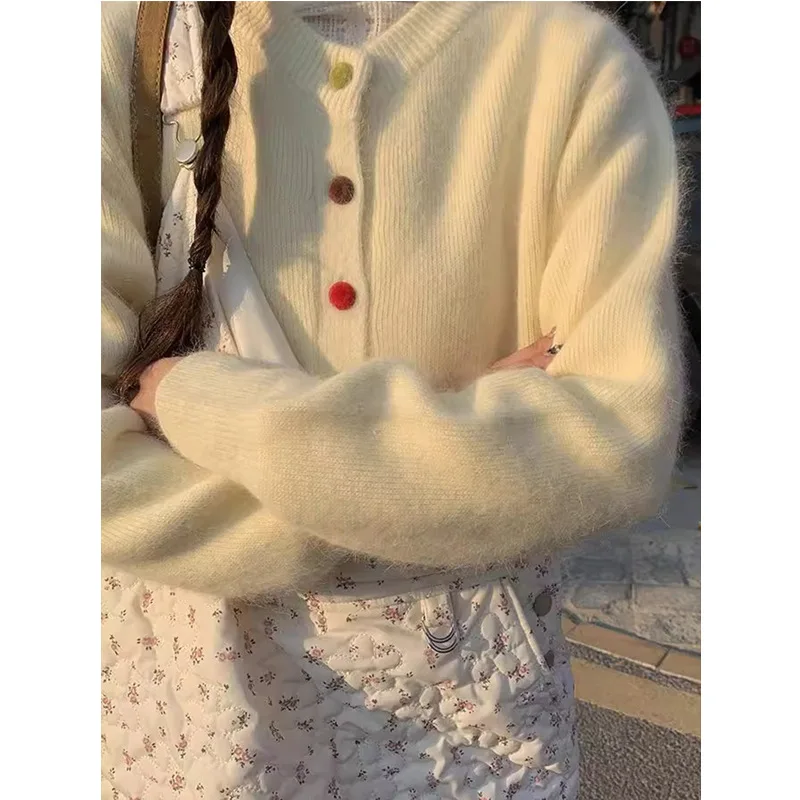

Cardigan Sweater Coat korean popular women's clothes Knitwear Woman clothes winter 2025 Short Loose Thick cozy tops