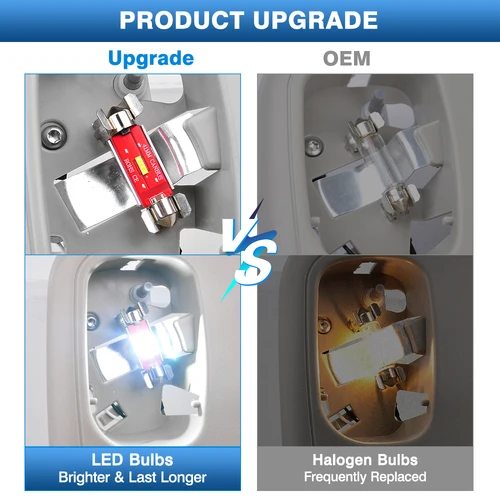 Imagen 2 del producto Para Dodge Ram 1500 2500 3500 4500 5500 2006-2010 LED consola superior cúpula Interior techo luz de lectura LED/bombilla halógena 1DK78BD1AA