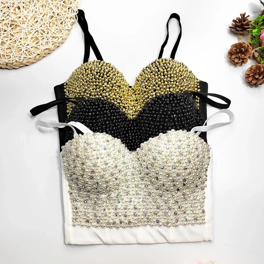 Visivane Fashion Diamond Sequin y2k Tank Top Women Shaper Blusa Camis Corset Woman Clothes Streetwear Bra Ladies Shirt Crop Tops