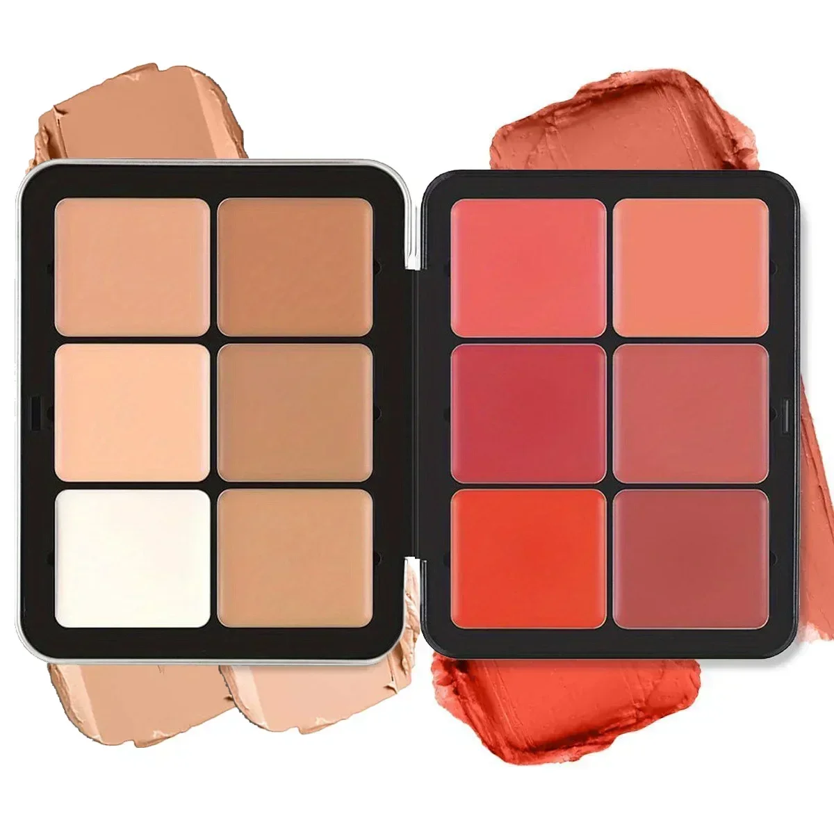 Heallor 12-color Blush Palette Matte Blush Palette Creamy Iron Box Concealer Blush Cream Matte Highlight Contour Makeup Palette