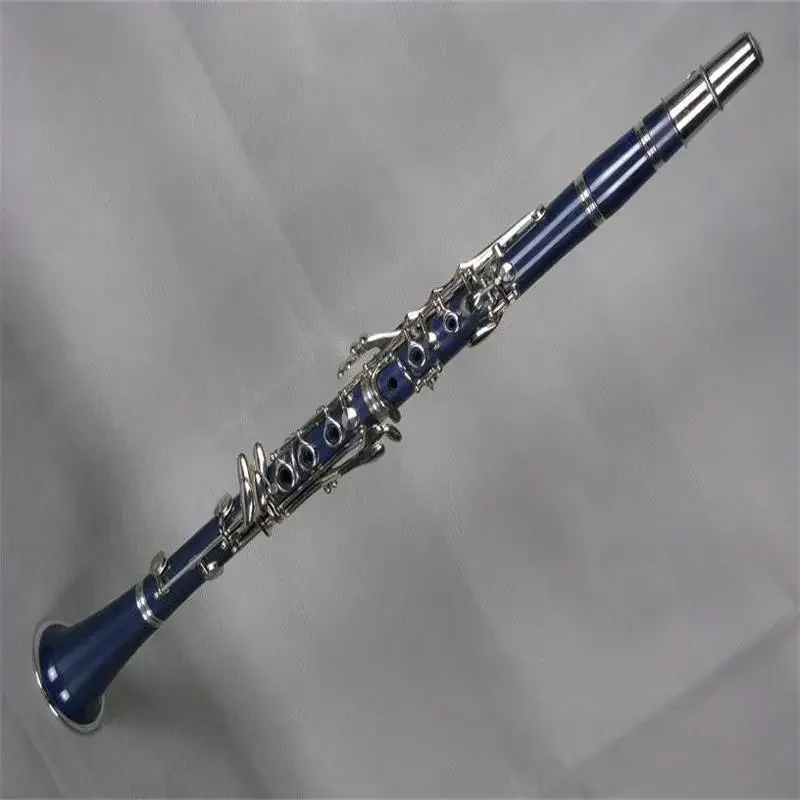 

Highest Beautiful blue color silvering keys clarinet,Bb 17 keys