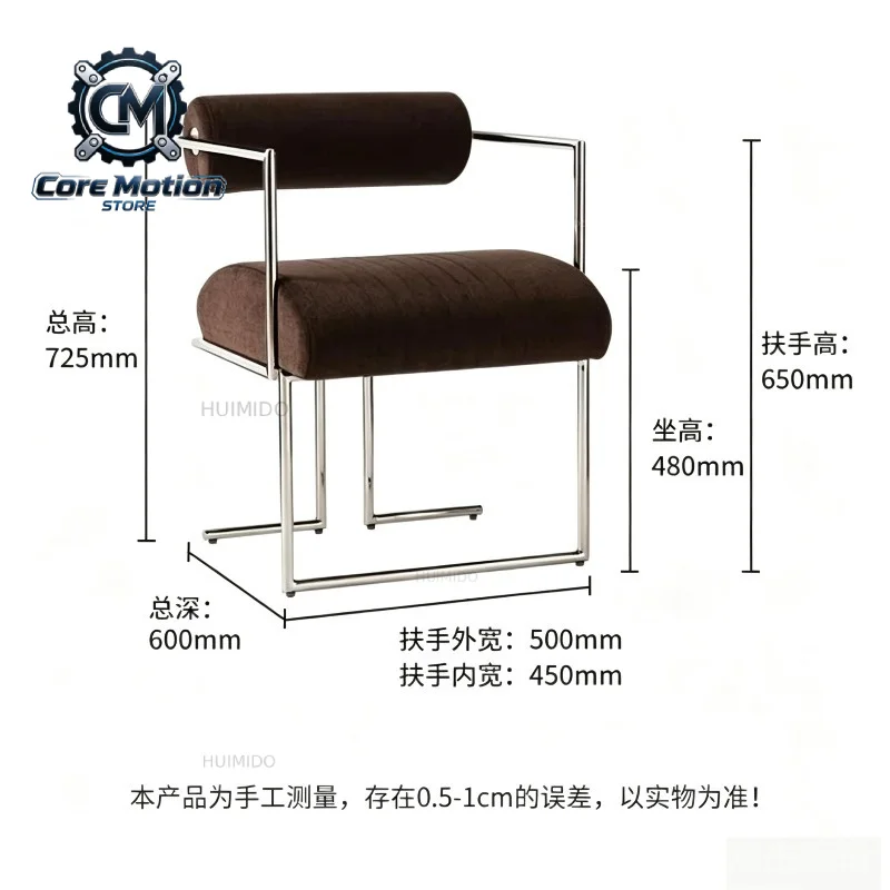 Mid-Century Modern Accent Chair, Stainless Steel Frame with Upholstered Seat, for Dining, Study or Vanity view 3