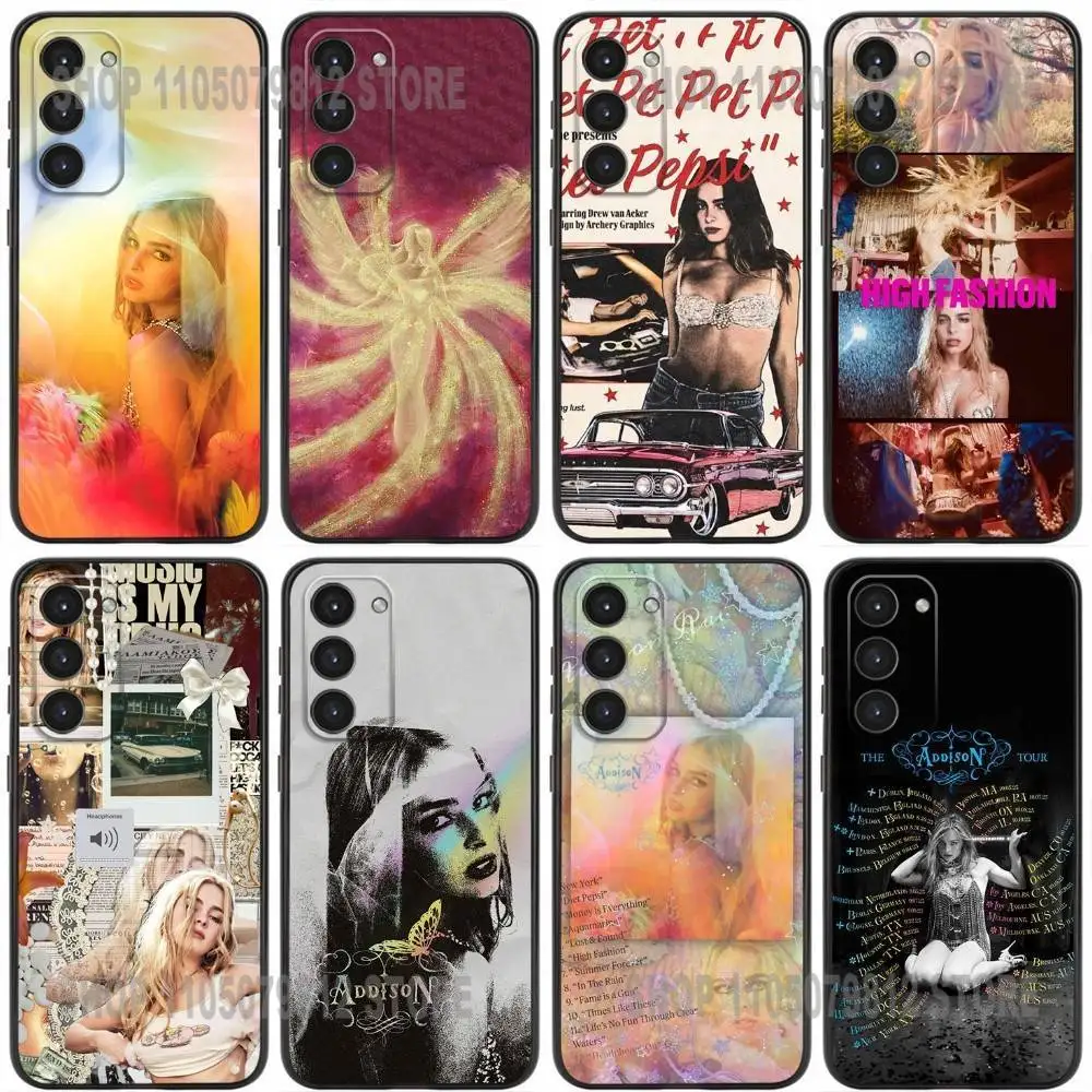 

Addison Rae Phone Case For Samsung Galaxy A20,21s,22,31,32,52,53,72,73,80,91 Soft Silicone Black Cover