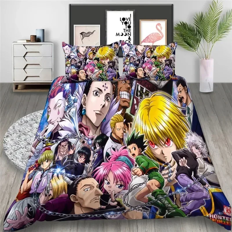 

Anime HUNTER HUNTER Bedding Set Boys Girls Twin Queen Size Duvet Cover Pillowcase Bed Kids Adult Home Textileextile
