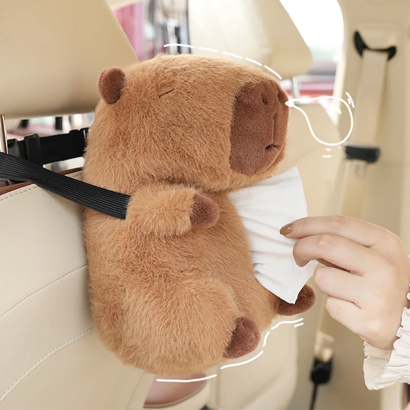 

Kapibala car tissue box plush cute cartoon car seat back paper bag creative car tissue box