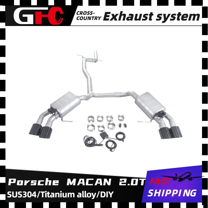 

GFC catback SUS304 high-performance exhaust system with valve muffler, 4 tips, OEM diffuser For the 2014-2017 Porsche MACAN 2.0T