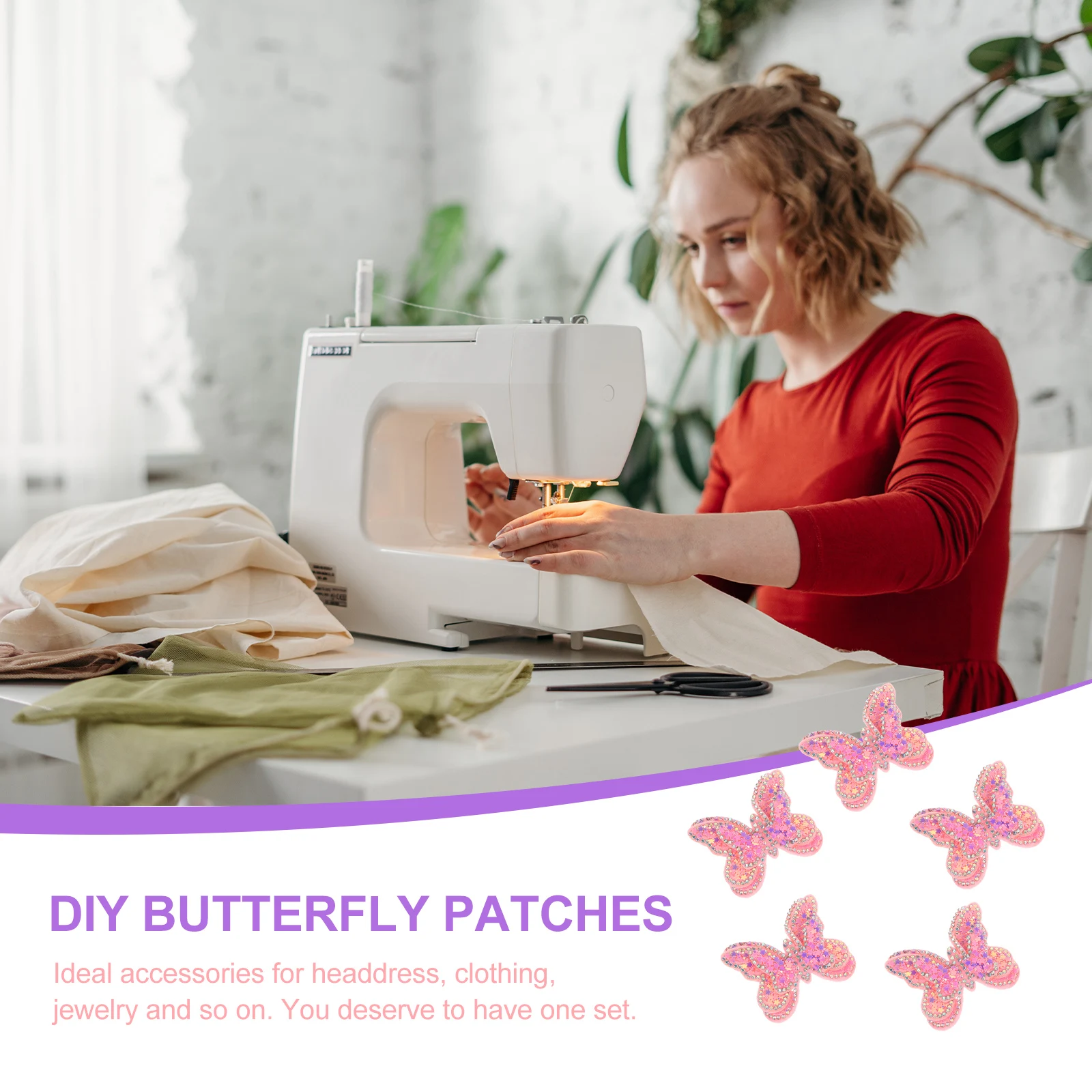 

5 Pcs Butterfly Hair Accessories DIY Applique Kid Clothing Decor Appliques Materials Wreath Sewing Patches