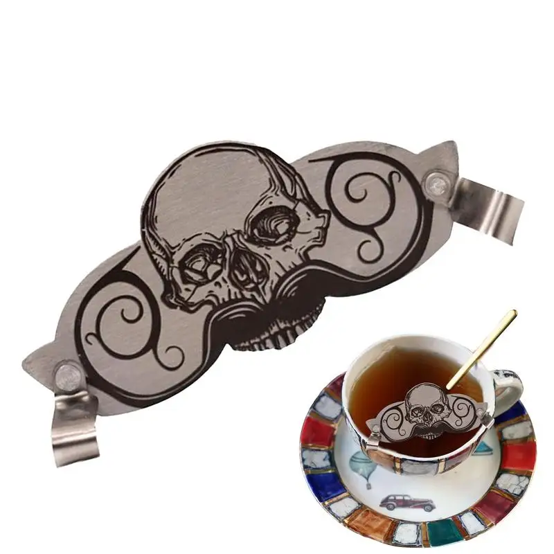 Mustache Drink Guard Stainless Steel Skull Design Cup Mustache Protector Decorative Innovative Multifunctional Drinking Supplies