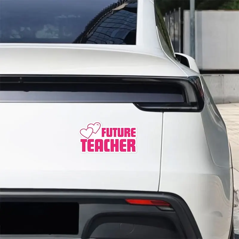 

1Pc Future Teacher Heart Waterproof Sticker For Car Laptop Window Decor