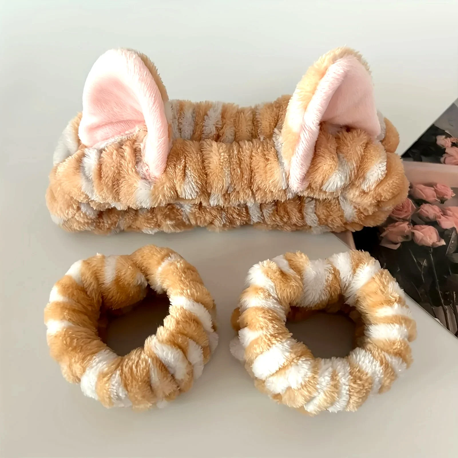 Cute Cat Ears Headband and Wristbands Set