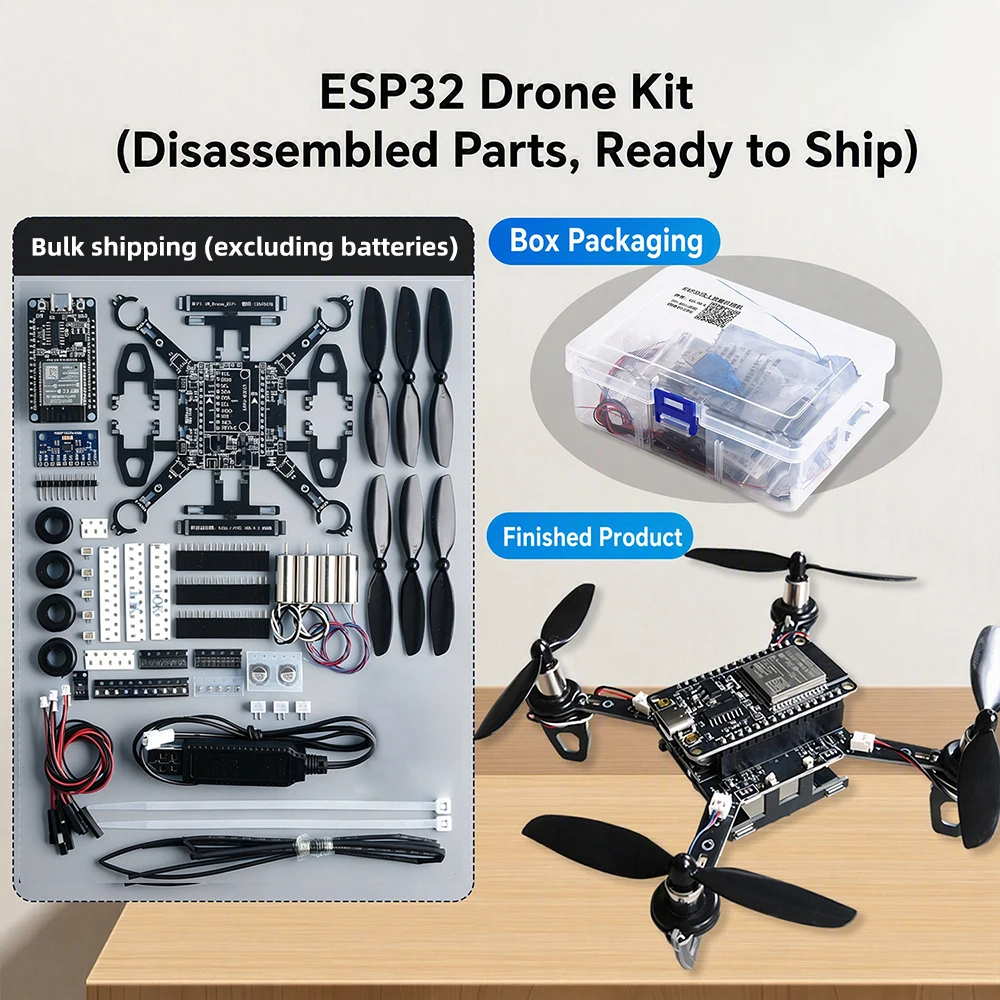 E1 Open Source ESP32 DIY Mini Drone Kit DIY Self-Assemble Quadcopter Multirotor Kit Pack Programmable For STEM Hobby Projects