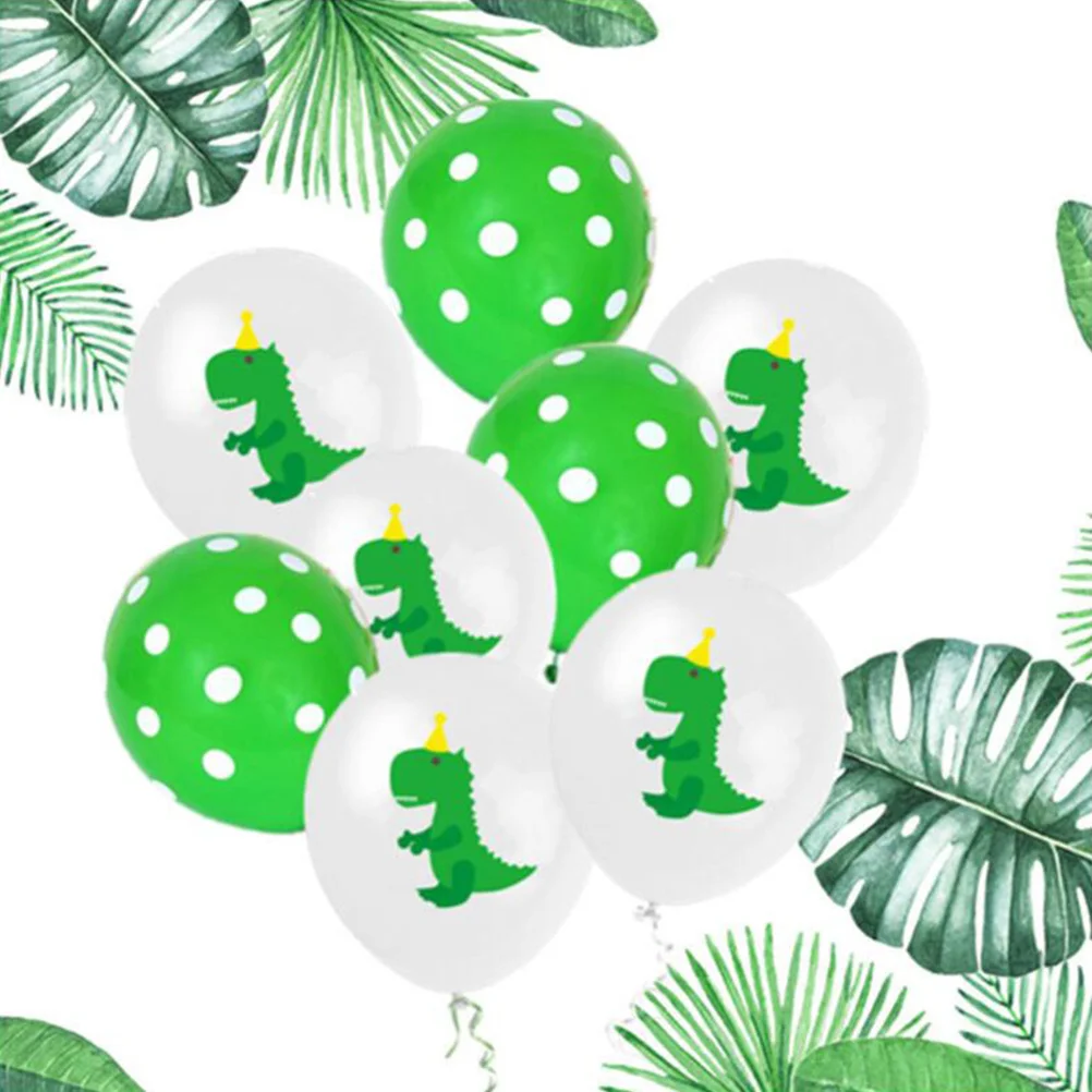 

15Pcs Balloon Kit Dinosaur Patterned Sequins Dot White Green Latex Balloons Birthday Wedding Party Favors Balloon Set