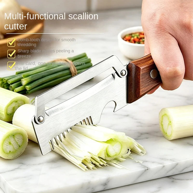 3 in 1 Multi-Functional Vegetable Peeler Stainless Steel Fruit Peeler Knife with Handle for Peeling Fruits Shredding Scallions