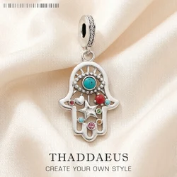 Hand of Fatima Dangle Charm Europe Style High Quality Sterling Silver 925 Beads For Women Men