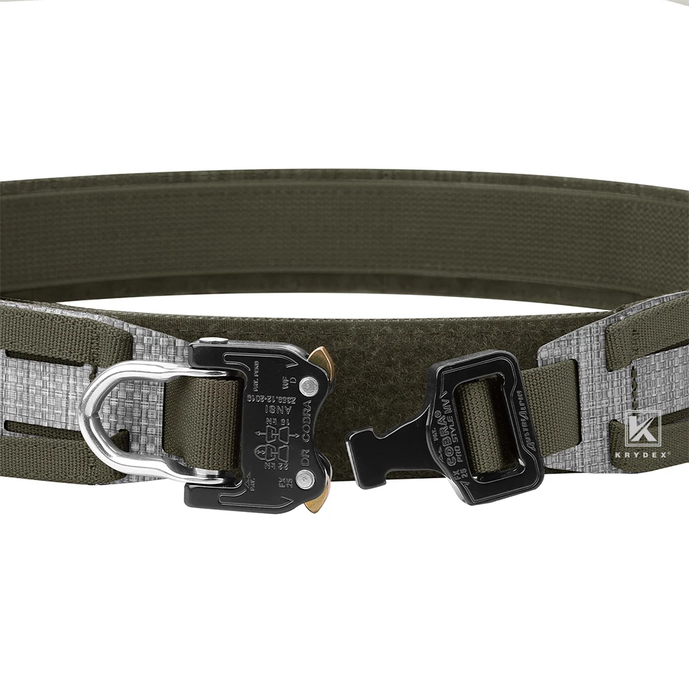 KRYDEX Tactical Men Belt Original Cobra Buckle Tegris Rigger MOLLE Waist Belt Heavy Duty Range Belts For Outdoor Gun Hunting