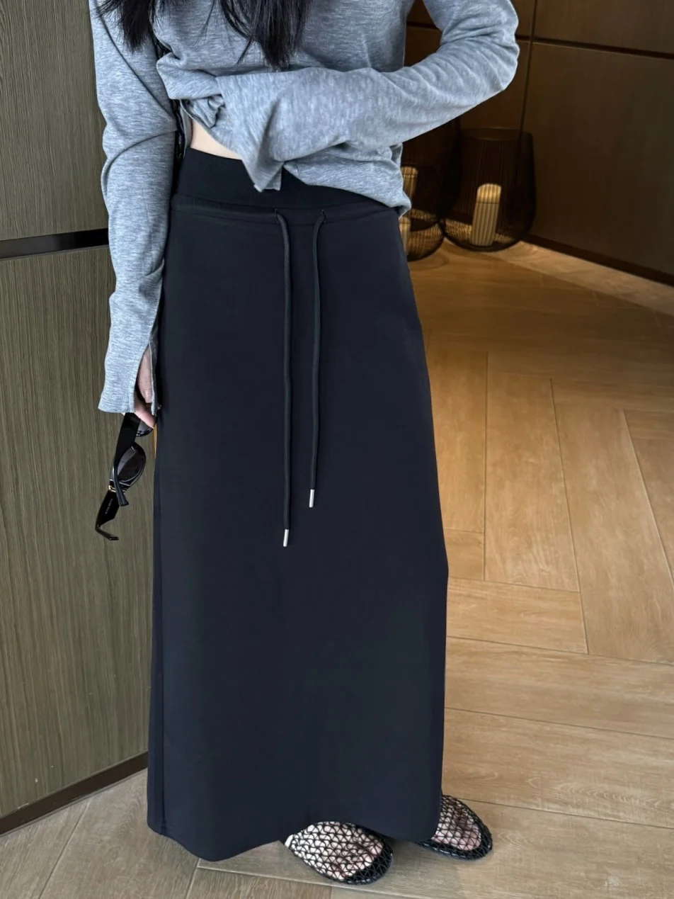 

Женская юбка-миди Hellokay А-силуэта с завязками и разрезом сзади, универсальная, стройнящая, из смесового хлопка, с высокой талией