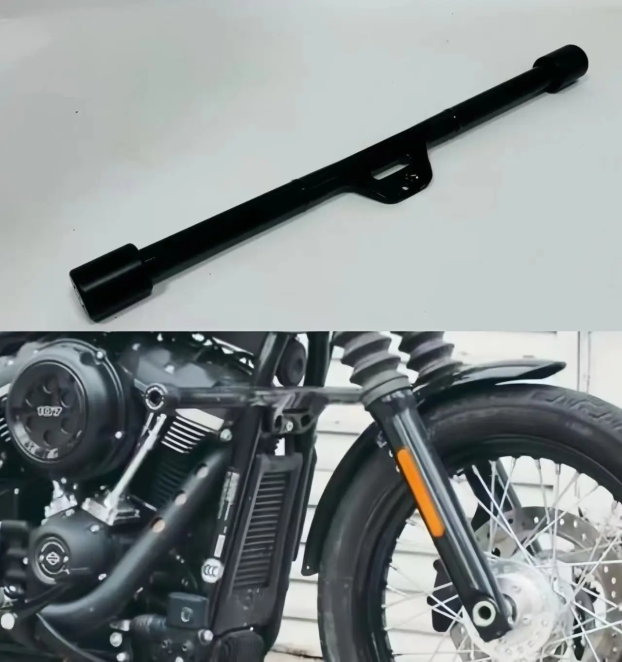 

Motorcycle black protection bar one-word bumper 1-1/2 inch for Harley Standard soft tail Low Rider S engine crash bar 2018-2023