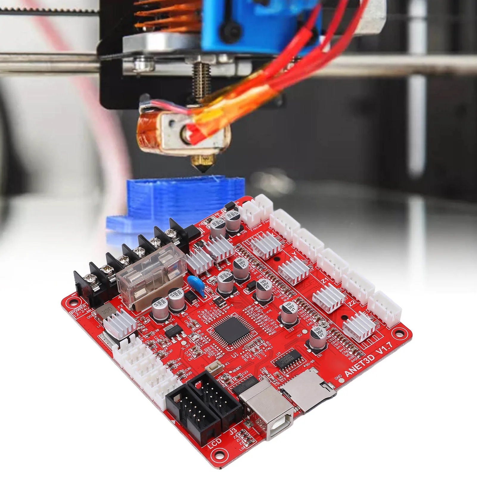 

Материнская плата 3D-принтера, модуль основной платы, интерфейс USB A4988, интерфейс USB 12V‑24V для Anet A8