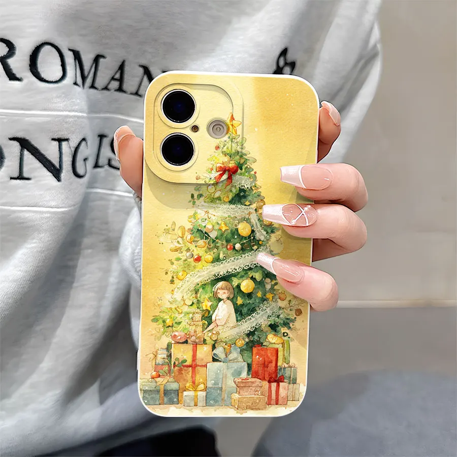 

Christmas trees and Christmas gifts Patterned phone cases for iPhone 17 to 11 Pro Max Plus