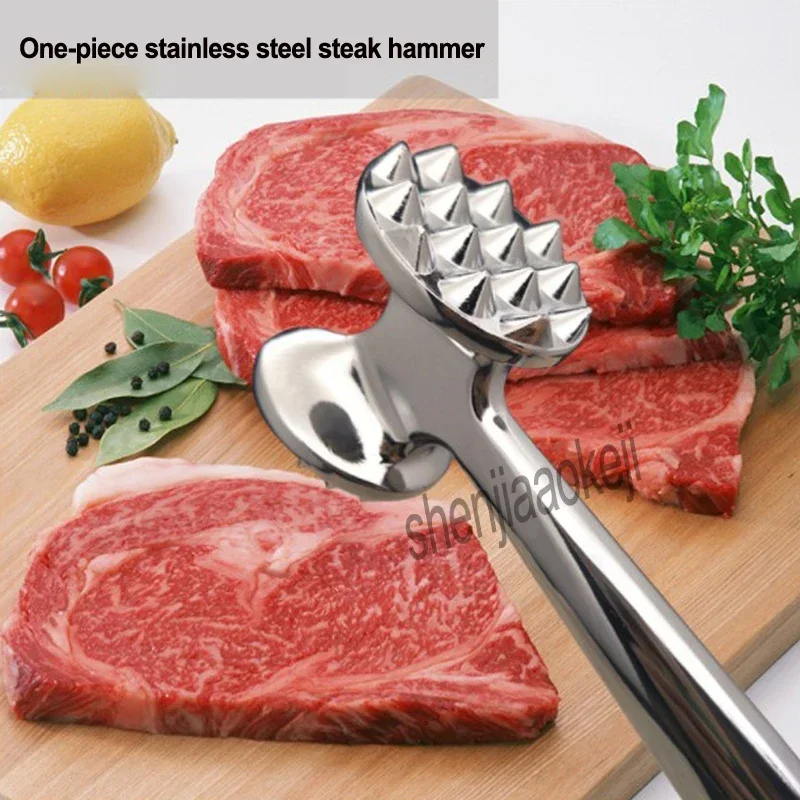 Household Steak hammer integrated stainless steel beef Meat hammer tender meat hammer sirloin meat row tool Commercial 1pc