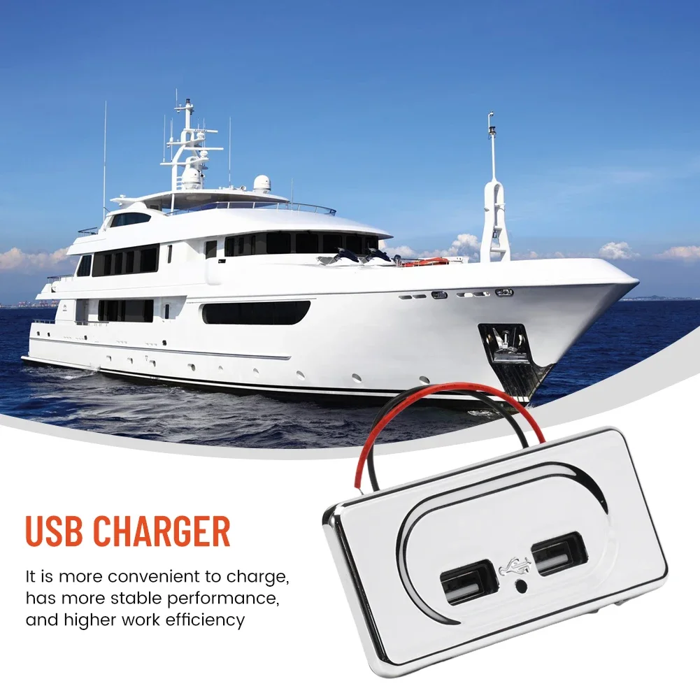 Dual USB Charger Dual Usb Ports Socket Charger 12V/24V 3.1A 3pcs 5V ABS USB Charger For Camper Caravan Motorhome