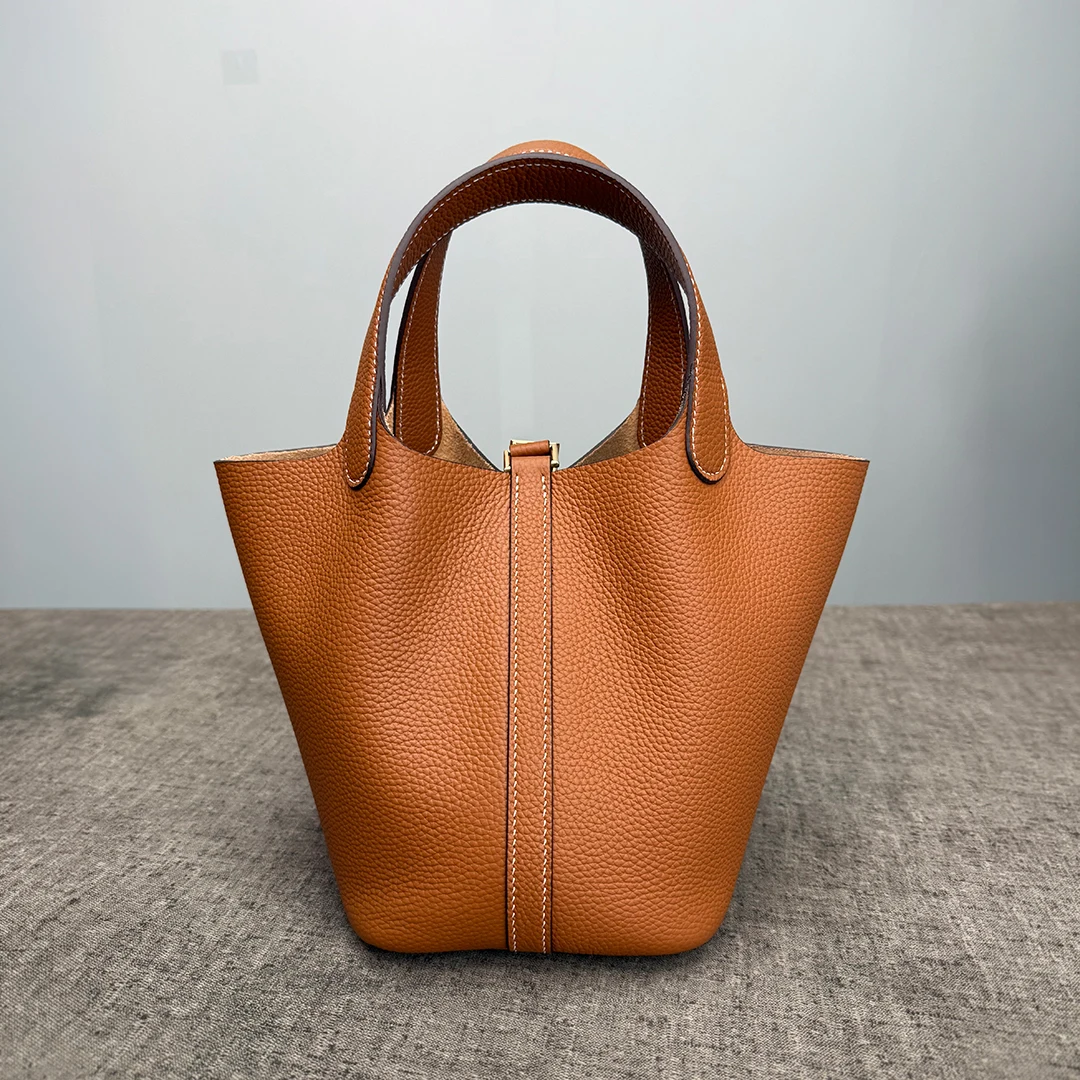Mendy Women Handbag 18/22/ Genuine Leather Top Handle Tote Bag Large Capacity Hand Carry Shoulder Bucket Bag Designer Luxry New image 3