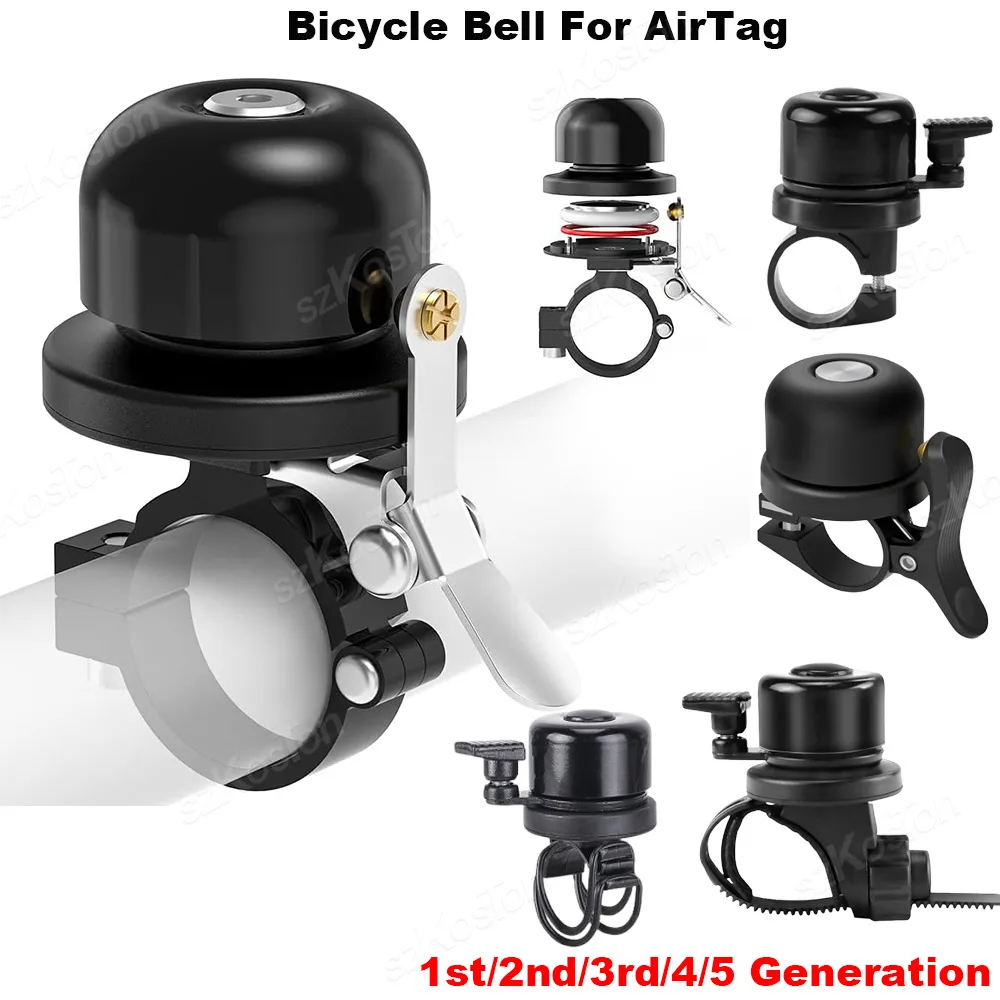 1st/2nd/3rd/4/5Generation Bicycle Bell for Airtag Case Bike Mount GPS Tracker Waterproof for Air Tag Hide Under Bike Bell Holder