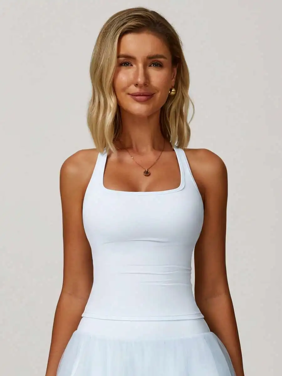 

Womens Yoga Tank Top High Elasticity Sports Vest Breathable Fitness Top