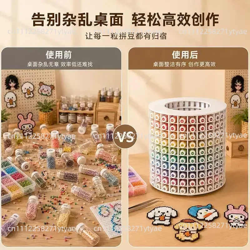 Pindou storage rack 360-degree rotating desktop multi-layer grid bottle and can sorting and display rack