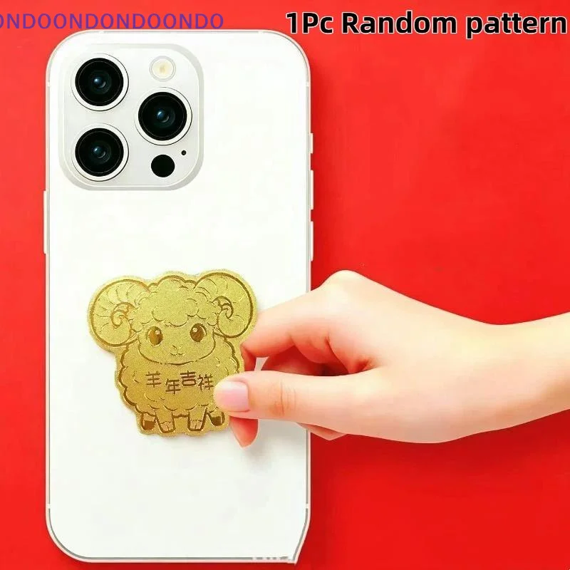 2027 Goat Year Fengshui Gold Foil Phone Sticker Lucky Wealth Removable Decal Perfect Fengshui Lover Collection Gift
