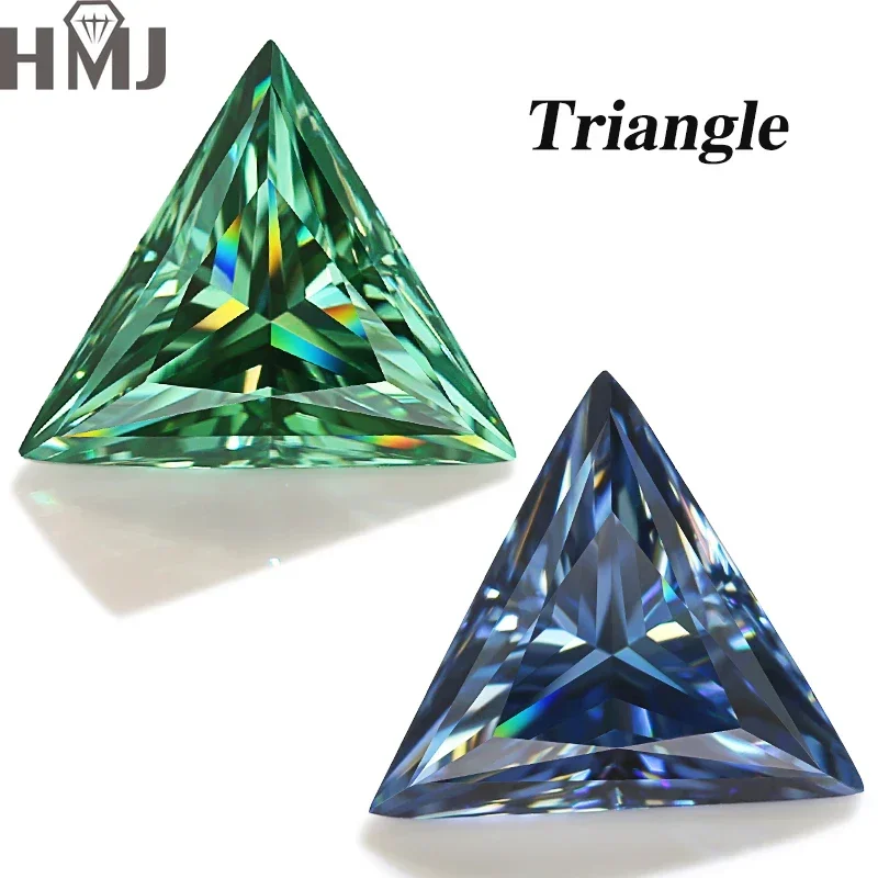 

(Never Fade) Natural Champagne /Green /Blue Color Loose Moissanite Stones Triangle Cut GRA Certificate Charms for Jewelry Making