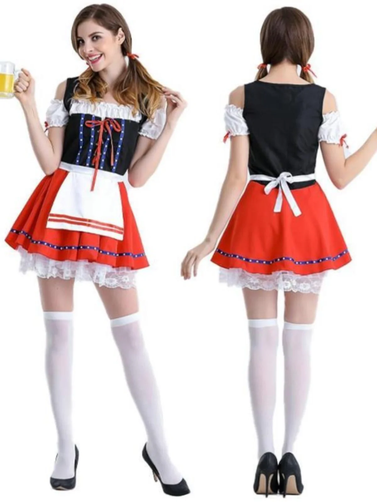 

loween Beer Girl Costume Bar Waiter Maid Outfit Women's Traditional National Stage Performance Clothing Autumn 2025