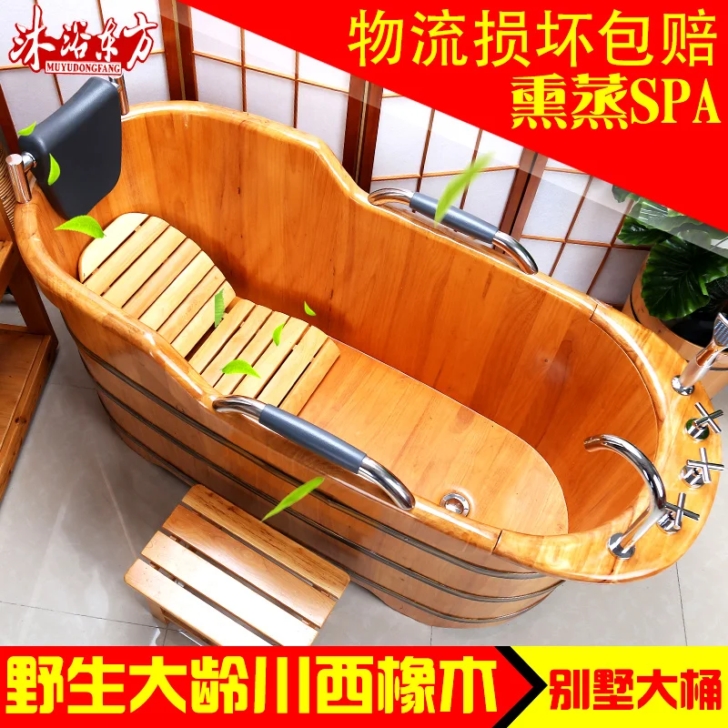 Eimer für Erwachsene, Holzeimer, Badewanne mit Wasserhahn, Holzeimer