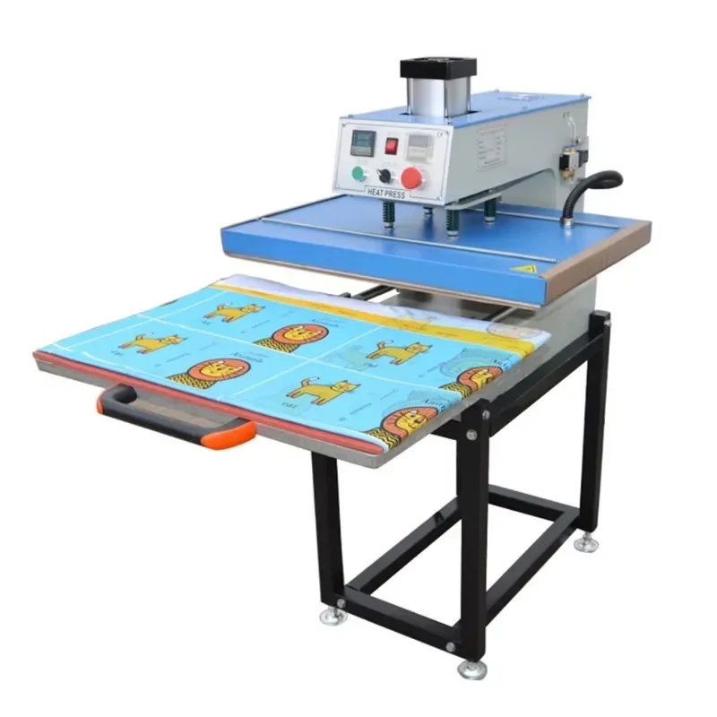 【2026】80*100cm Large Format Slide Table Pneumatic Sublimation Heat Press Machine For Garment Textile Fabric Flag Jute Bag Mouse