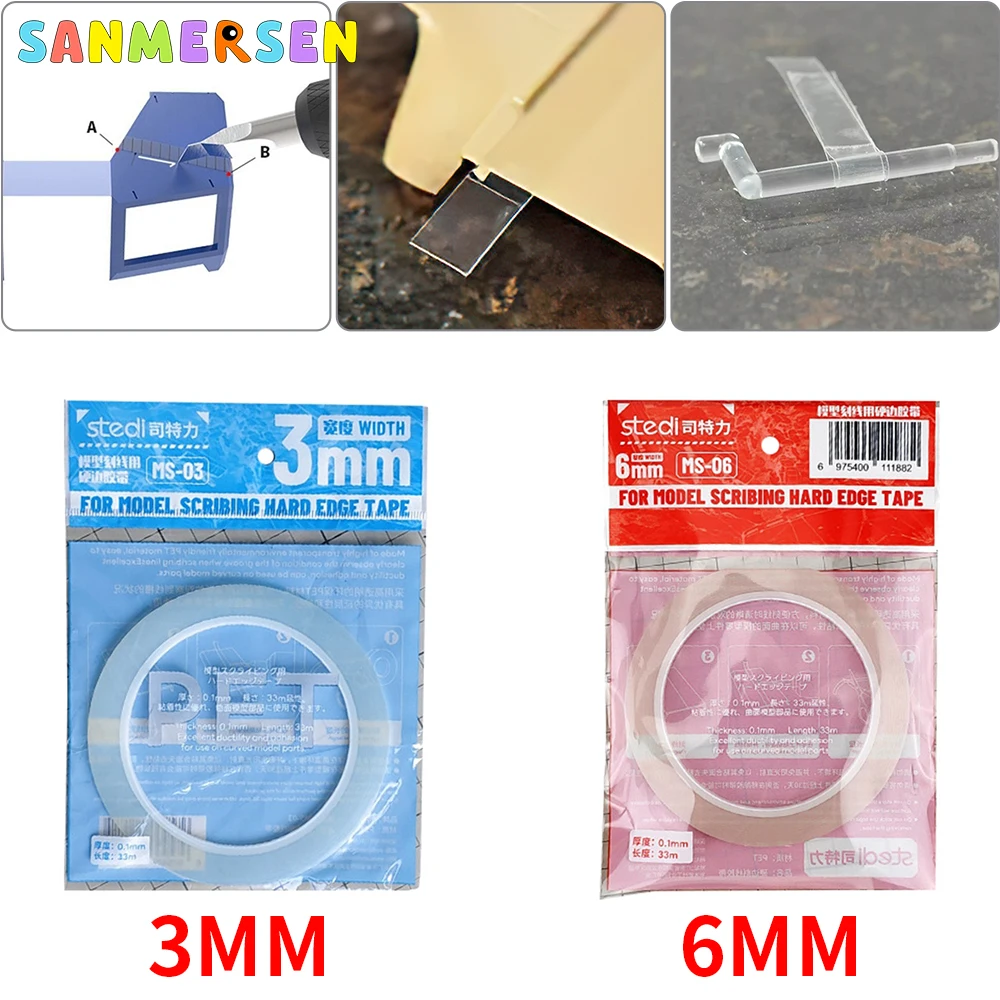 3/6mm Scribing Guide Tape 33m Length Carving Cutting Line Masking Tape For Model Line Scribing Tape For Panel Lines Model Tool