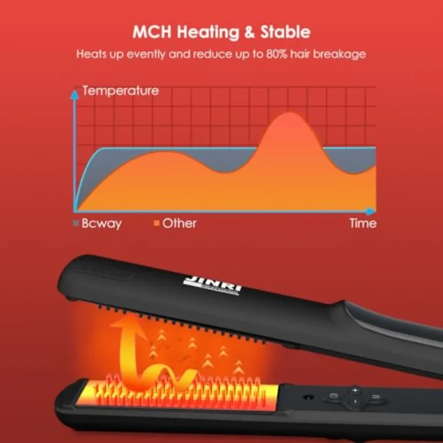 Hair Straightener Curls Pumped-Up Volume Adjustable Temp 360 Tail Rotation Lasting Volume Tourmaline Ionic Flat Iron Dual Volta