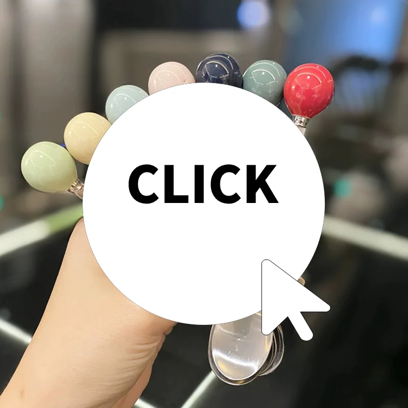 

Stainless Steel Spoon Cute Ball Coffee Spoon Ice Cream Dessert Tea Stirring Spoon For Picnic Kitchen Accessories