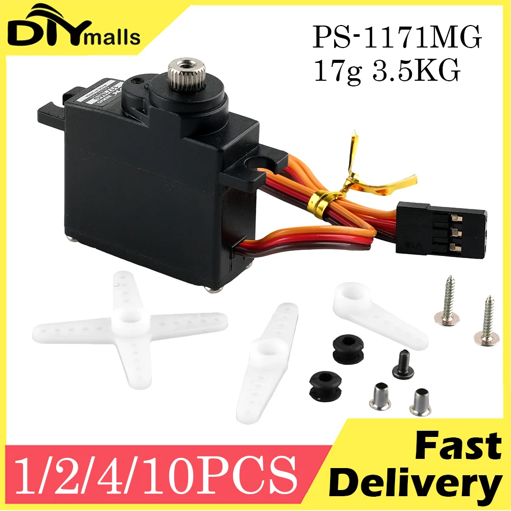 

JX Servo PDI-1171MG 17g 3.5kg Servo Torque Metal Gear Analog Core 6V for RC 1:18 Car Plane Robot Buggy Crawler Truck Helicopter