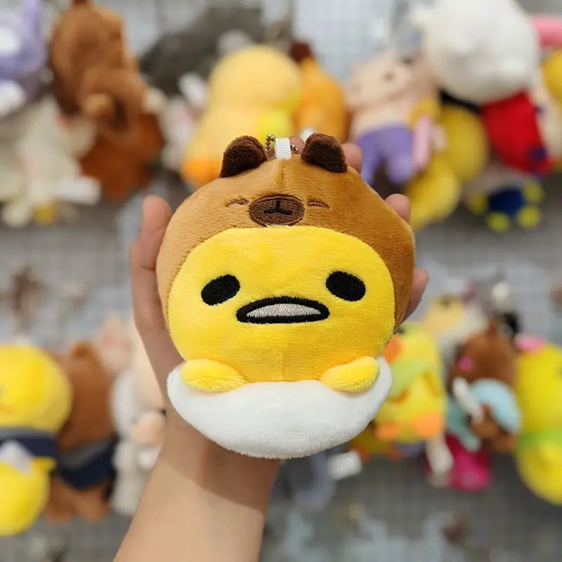 Llavero de peluche Sanrio Gudetama, adornos colgantes para mochila, cartera, cámara, decoración para espejo retrovisor de coche, regalos de cumpleaños para amigos