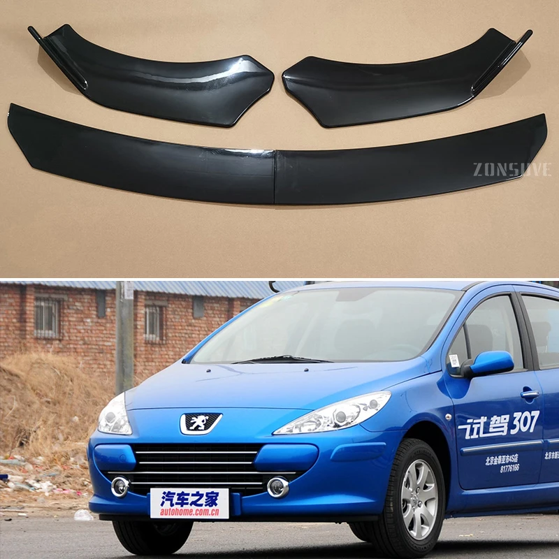 Use For Peugeot 307 Hatchback 2004--2012 Year Front Bumper Lip Splitter Spoiler Body Kit Accessories