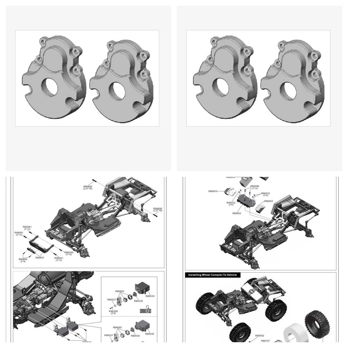 RGT Accessories P860131 Steering Mount Case Housing Weight Set 30g for EX86170PRO Challenger 1/10 2,4 GHz  4WD modelo car