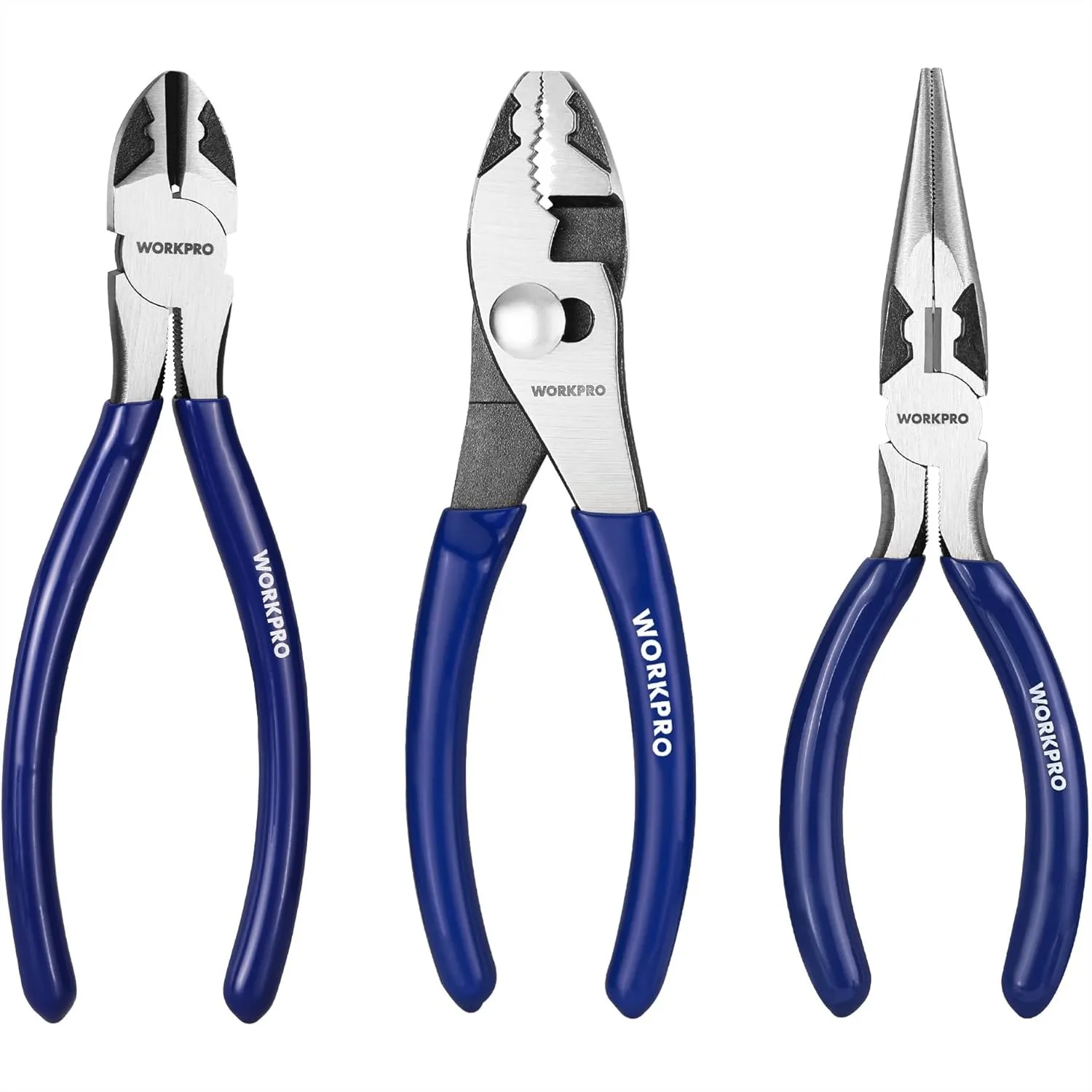 

3-Piece Pliers Set with Soft Grip Handles for Home DIY & Electrical Work