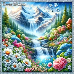 Evershine New Arrivals Diamond Painting Landscape Waterfall Full Round Square Mountain Mosaic Flower Wall Decor