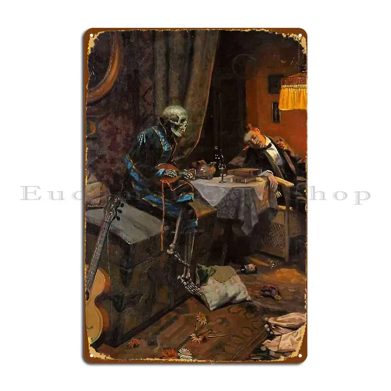 Erich Plontke The Drinker 1910 Metal Plaque Cinema Bar Living Room Printing Design Tin Sign Poster