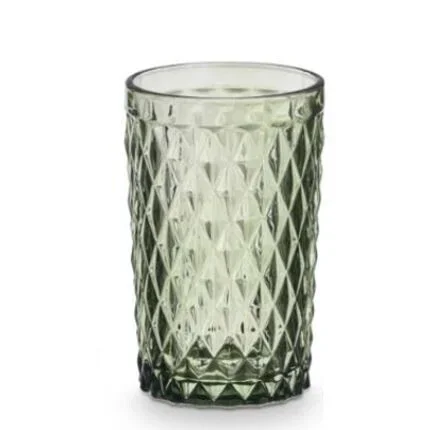 STARLEY-Juego de 6 Vasos de Cristal Diamante de 370 ml