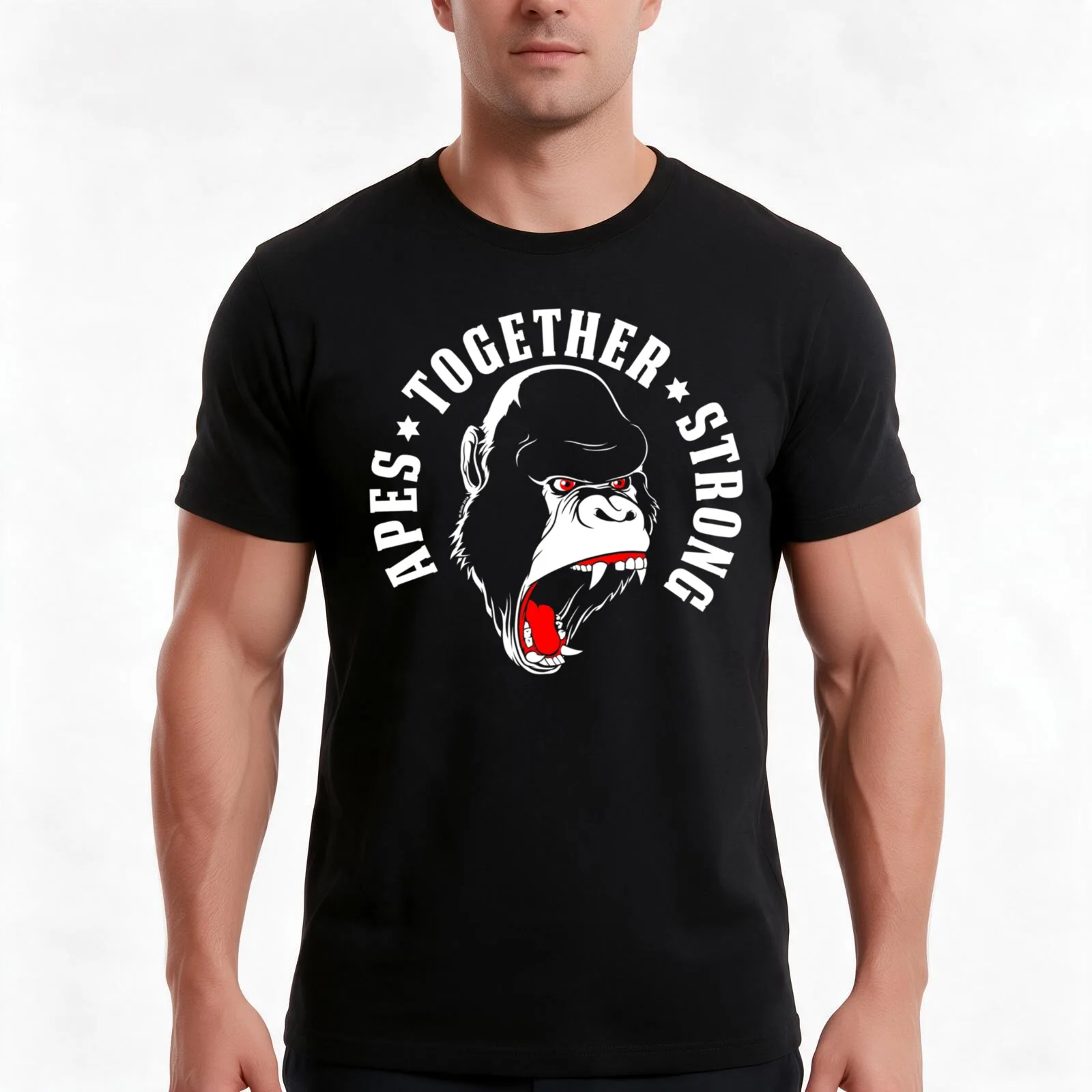 Apes Together Strong (1) T-Shirt, Summer Casual Cotton Tee, Oversized Streetwear Tops, Vintage Graphic Print, Unisex Men Women