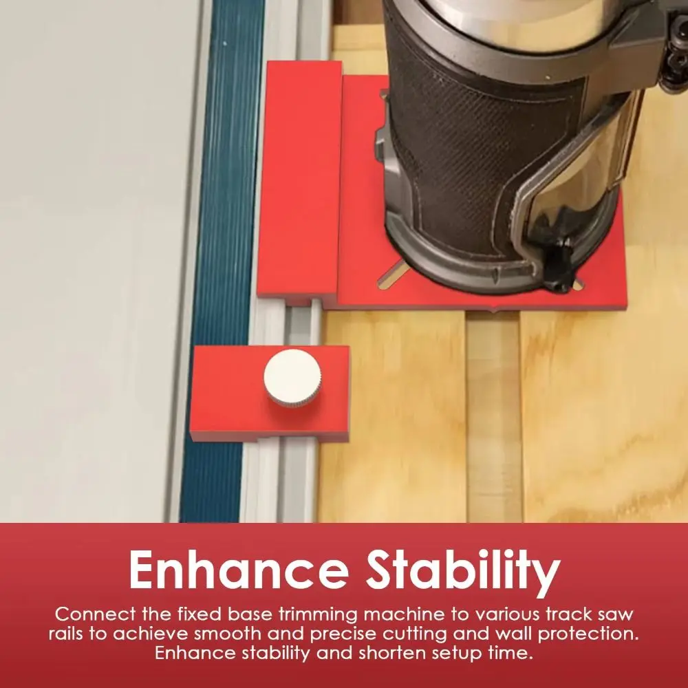 อะแดปเตอร์รางนำทางอะลูมิเนียมอัลลอยด์พร้อมตัวจำกัด สำหรับงานกัดตรง อะแดปเตอร์เลื่อยตัดราง อะแดปเตอร์กัดขอบขนาดกะทัดรัด