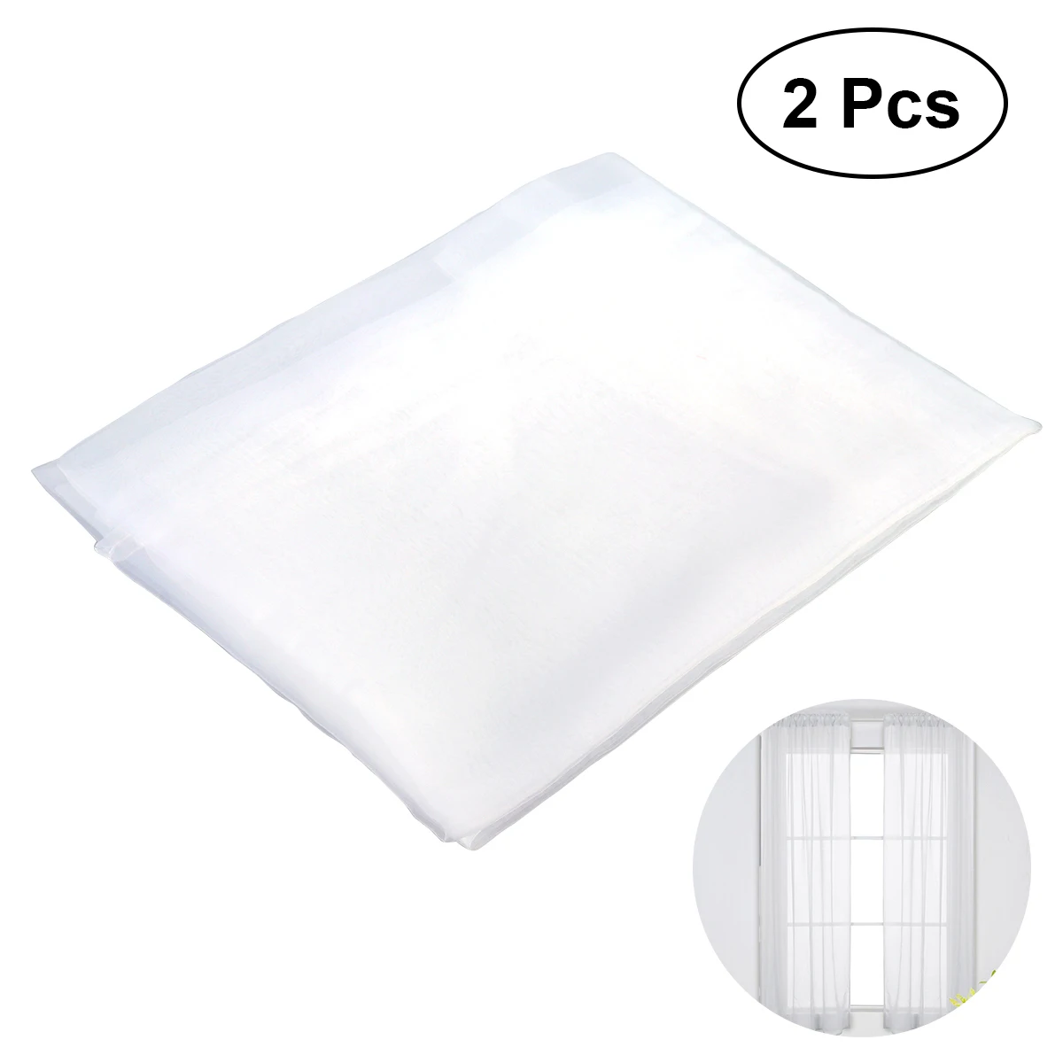

2pcs White Sheer Curtains 100X200Cm Premium Voile Window Tulle For Bedroom Living Room Home Decor Transparent Screen