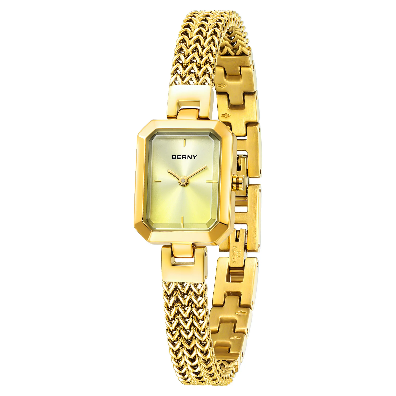 BERNY Gold Watch for Women Mini Square Exquisite Versatile Ladies Watch Luxury Fashion Jewelry Bracelet Wristwatch for Women